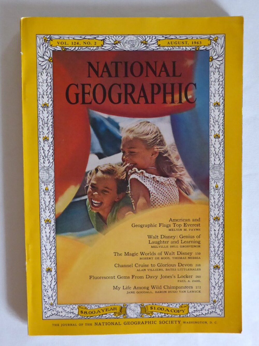 1963 DISNEYLAND WALT DISNEY NATIONAL GEOGRAPHIC VOL 124 #21 JANE GOODALL